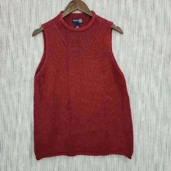 Venezia Linen Blend Mock neck Sleeveless Sweater Tank Top Size 18/20 Women's - Picture 1 of 7